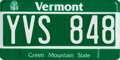VT license plate YVS848