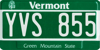 VT license plate YVS855
