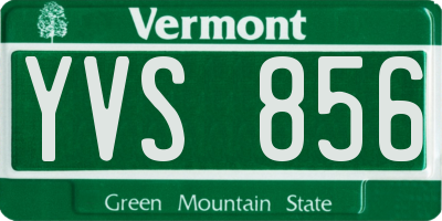 VT license plate YVS856