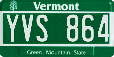 VT license plate YVS864