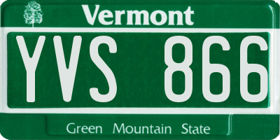 VT license plate YVS866