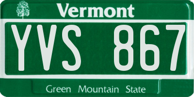 VT license plate YVS867