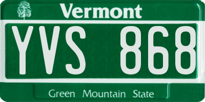 VT license plate YVS868