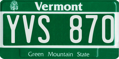 VT license plate YVS870