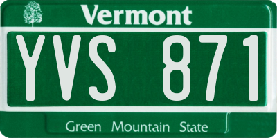 VT license plate YVS871