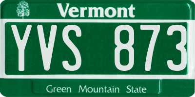 VT license plate YVS873