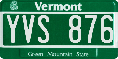 VT license plate YVS876
