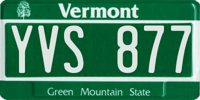 VT license plate YVS877