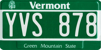 VT license plate YVS878