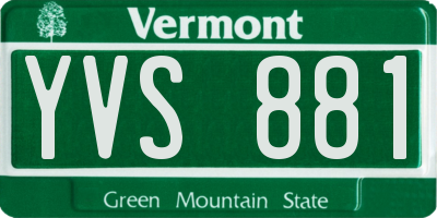 VT license plate YVS881