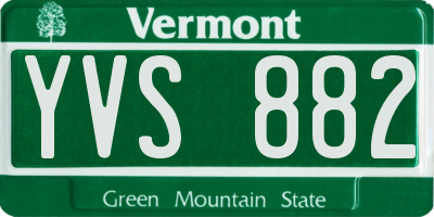 VT license plate YVS882