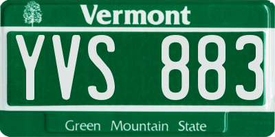 VT license plate YVS883