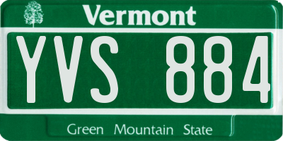 VT license plate YVS884