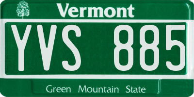 VT license plate YVS885