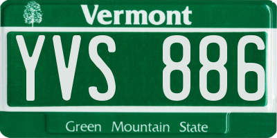 VT license plate YVS886