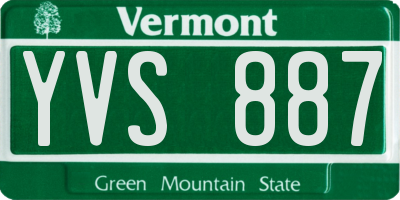 VT license plate YVS887