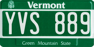 VT license plate YVS889