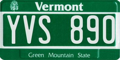VT license plate YVS890