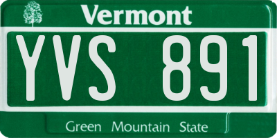 VT license plate YVS891