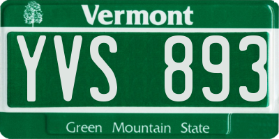 VT license plate YVS893