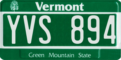 VT license plate YVS894