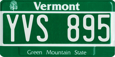 VT license plate YVS895
