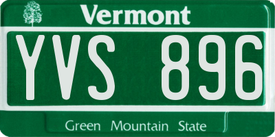 VT license plate YVS896