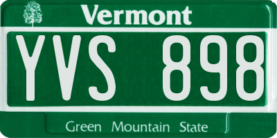 VT license plate YVS898