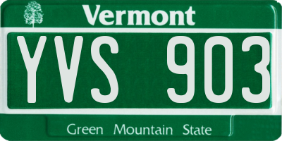 VT license plate YVS903