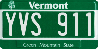 VT license plate YVS911