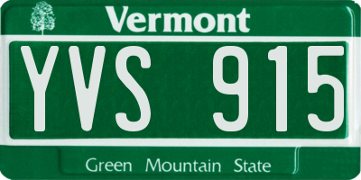 VT license plate YVS915