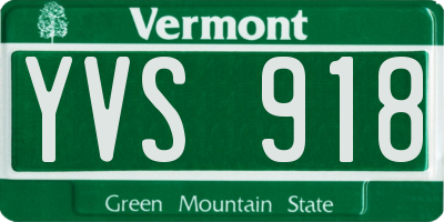 VT license plate YVS918