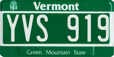 VT license plate YVS919