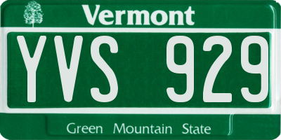 VT license plate YVS929