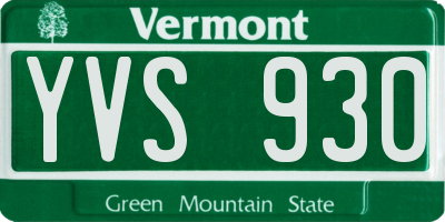 VT license plate YVS930