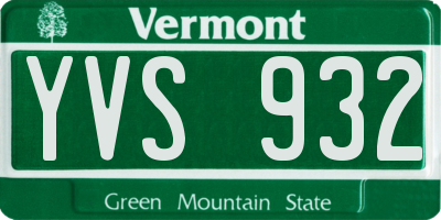 VT license plate YVS932