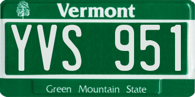 VT license plate YVS951