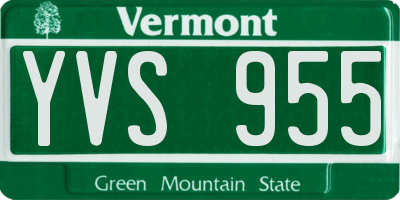 VT license plate YVS955