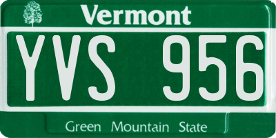 VT license plate YVS956