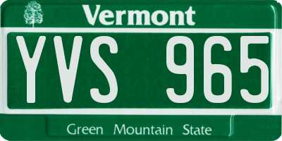 VT license plate YVS965