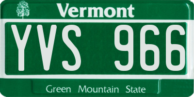 VT license plate YVS966