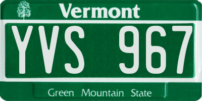 VT license plate YVS967