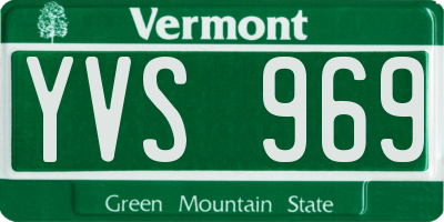 VT license plate YVS969