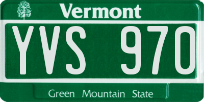 VT license plate YVS970
