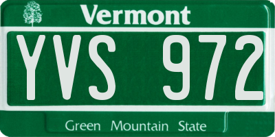 VT license plate YVS972