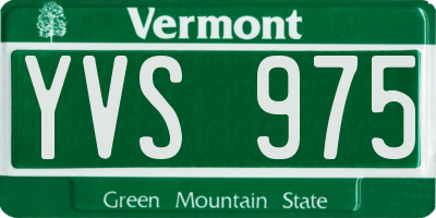 VT license plate YVS975