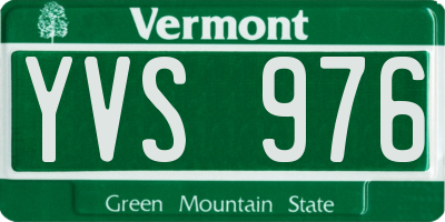 VT license plate YVS976