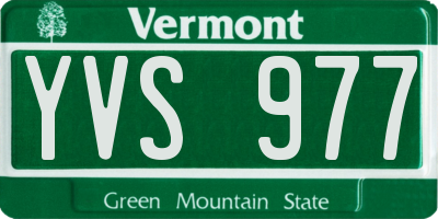 VT license plate YVS977