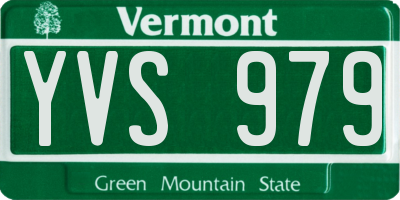 VT license plate YVS979