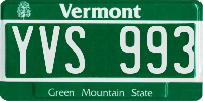 VT license plate YVS993